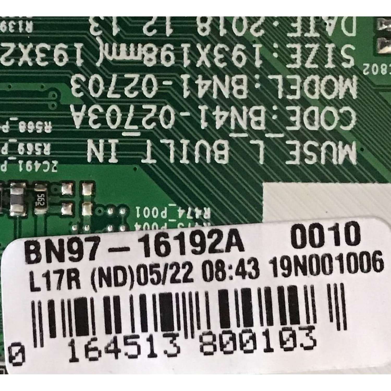 KIT DE TARJETAS PARA TV SAMSUNG / MAIN BN94-14751A / BN97-16192A / BN9414751A / FUENTE BN4400932N / BN44-00932N / L55E7_RSM / PANEL CY-NN050HGAV1H / MODELO UN50RU7100 / UN50RU7100FXZA AA02 - Imagen 3